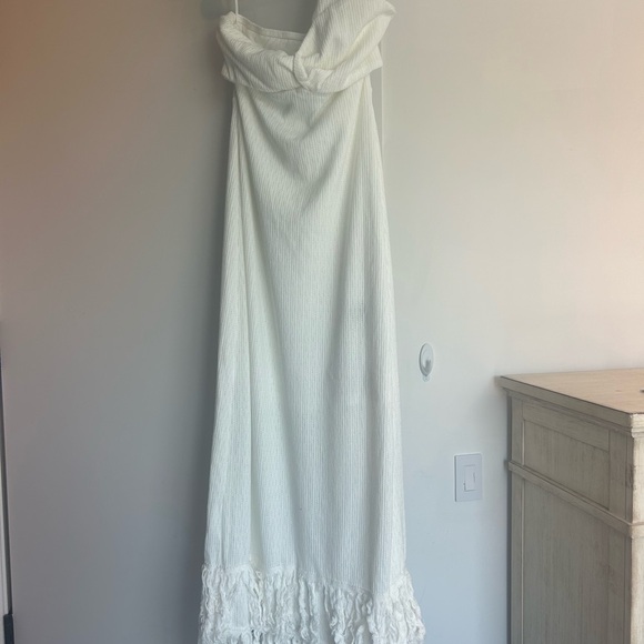 New women’s maxi/midi dress white one should M fringe, vacation, boutique SHEIN - Picture 7 of 7